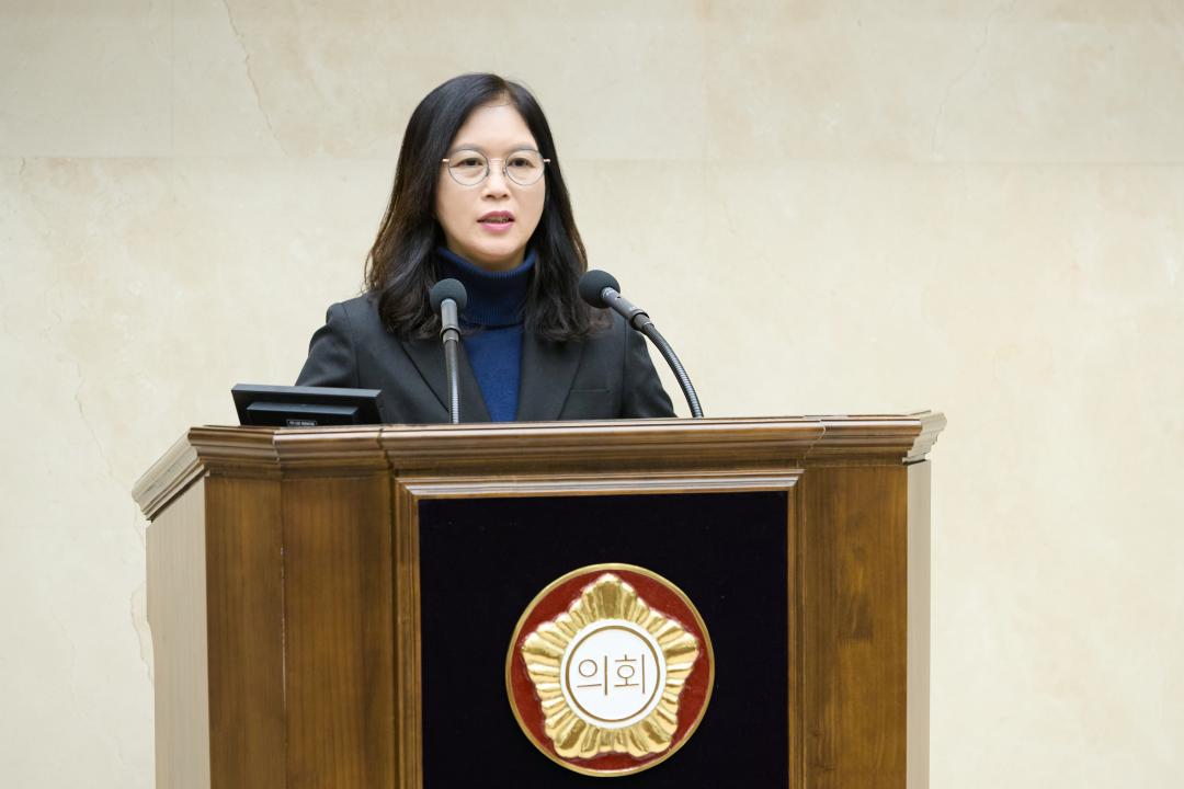 '용인특례시의회 이윤미 의원, 시정질문에 대한 시장과 집행부의 자세·시의 항일독립운동에 대한 시각 지적(5분 자유발언)' 게시글의 사진(2) '20250310 제291회 임시회 제1차 본회의-5분 자유발언(3) 이윤미 의원(1).jpg'